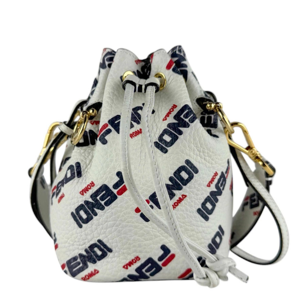 Fendi handbag Crossbody bag x FILA Mon Tresor leather off white Navy Blue red